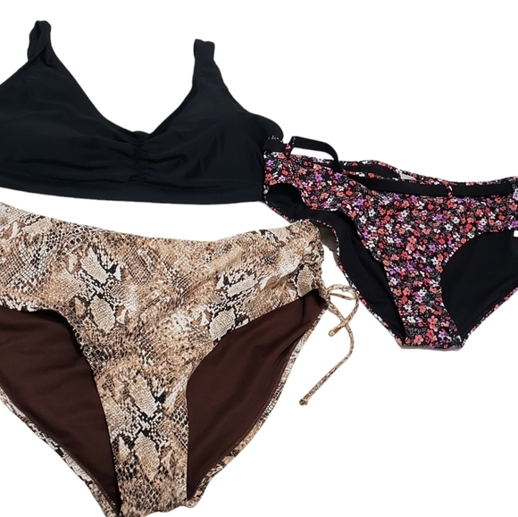 Time and Tru Plus Size Swim Bikini Bundle Lot NEW Animal Print Floral - Picture 3 of 8